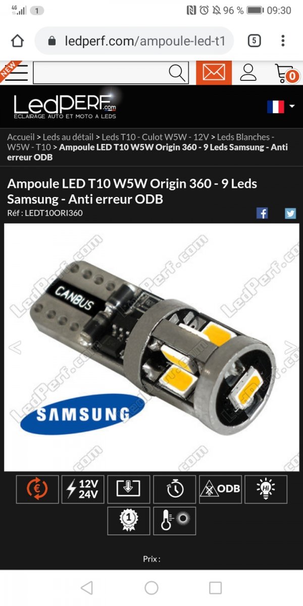 W5W LED Origin 360 - Samsung LED - Anti ODB Fehler
