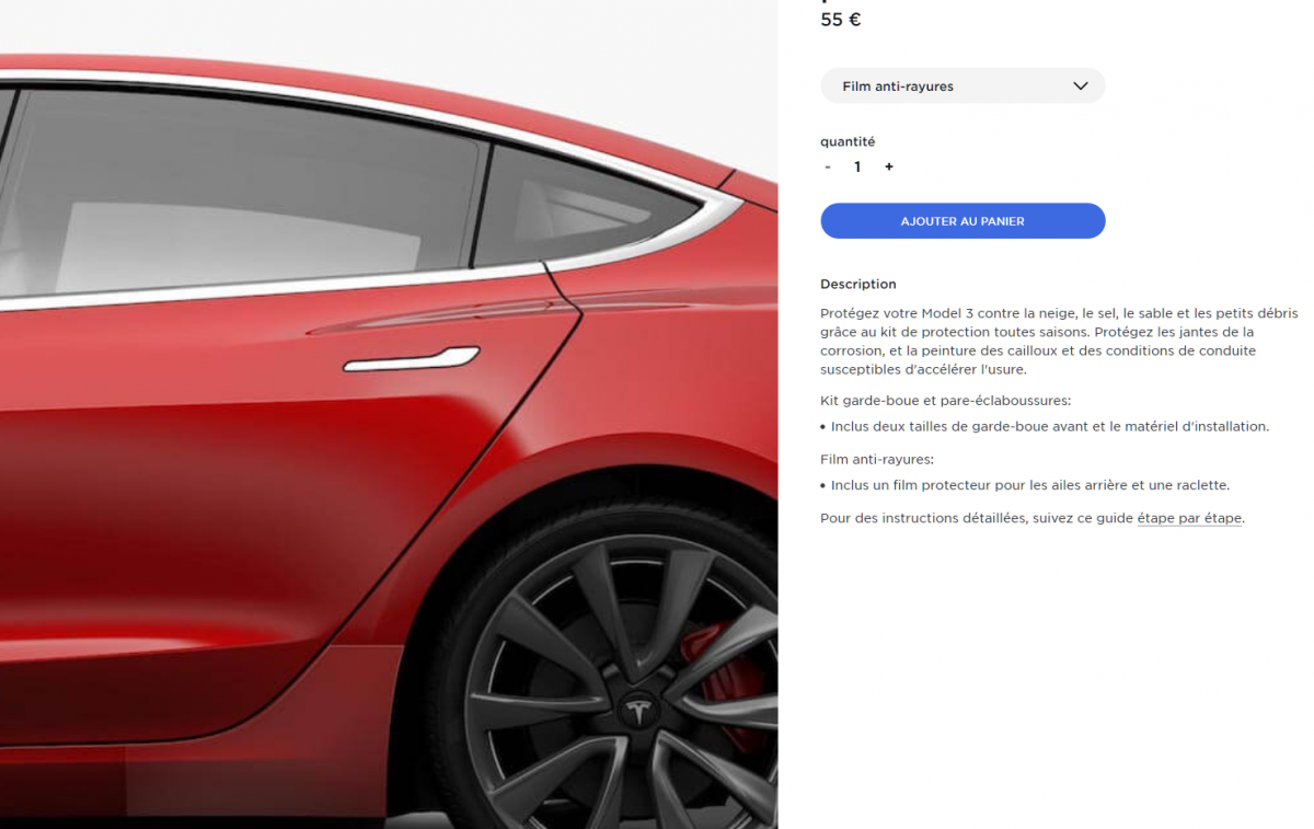 Garde-boues pour Tesla Model 3 par GreenDrive