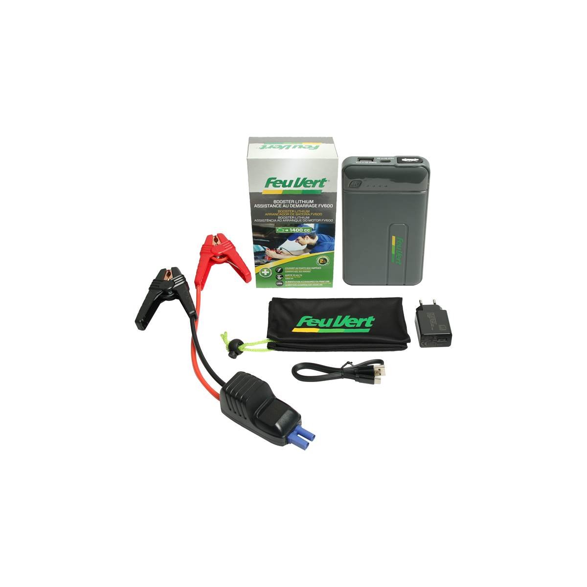 Booster batterie, chargeur de batterie, câble de démarrage - Feu Vert