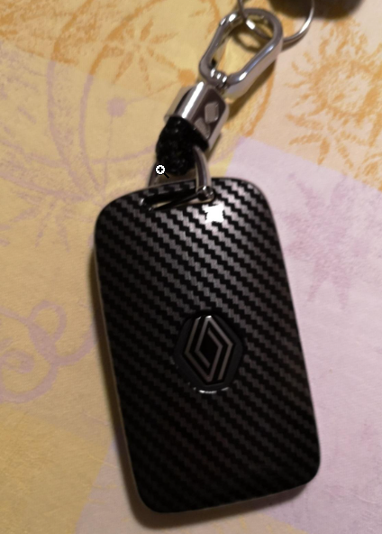 Porte-clés Voiture Renault Mégane En Cuir Microfibre Carbone - Anneau D Pivotant, Fourni Avec Tournevis Et Petits Anneaux