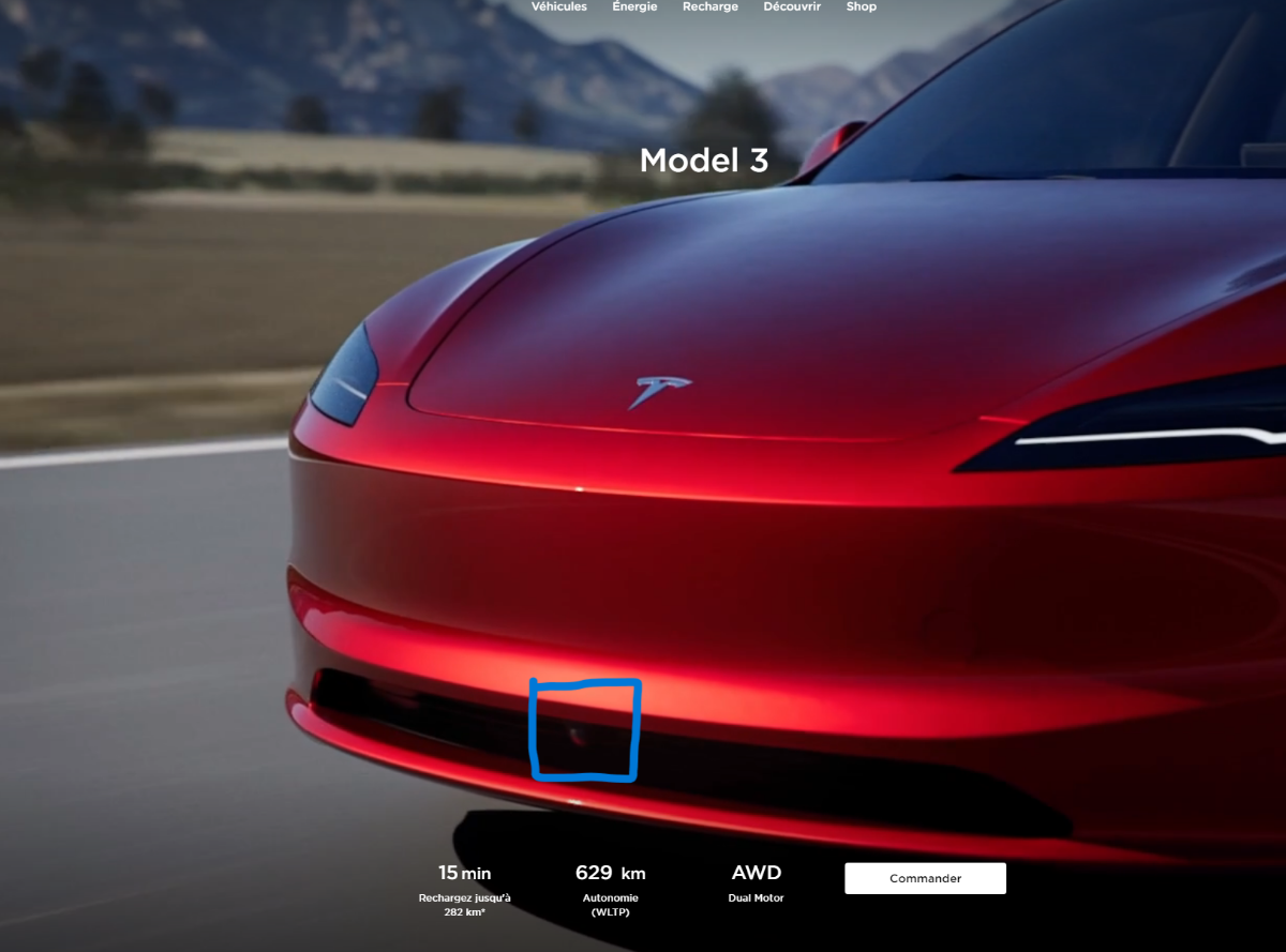 Nouvelle caméra frontale en bas du pare-choc - Tesla Model 3 - Forum  Automobile Propre